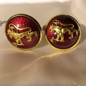 Vintage Sporrong & Co. Red Lion Cuff Links